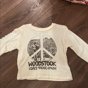 Rowdy Sprout Cream Long Sleeve Woodstock Graphic Tee